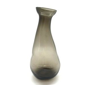 Ikea Glass Vase Smoke Gray  Pinched 12 1/2” Art Glass Vase